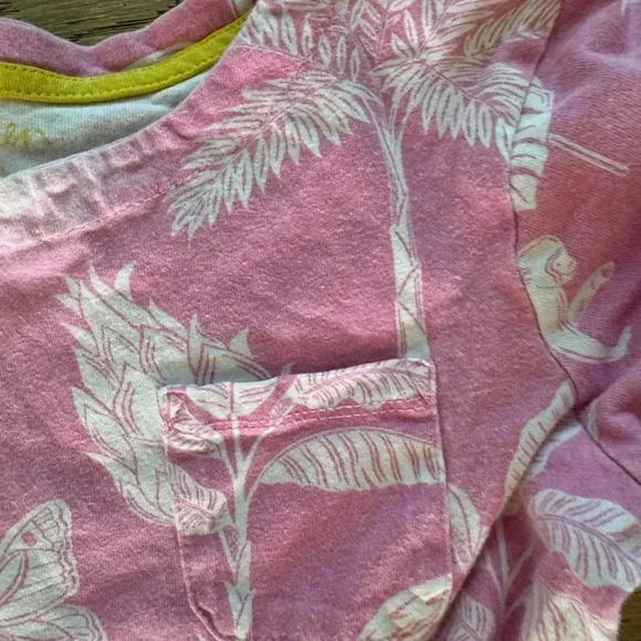 Mini Boden Dress Girl Pink Flowers And Animals Print Size 11/12 - Picture 2 of 3